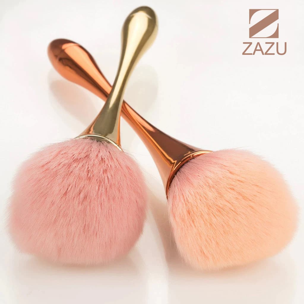 Pincel Rosé Gold: Para Aplicação Perfeita de Pó e Blush | Acabamento Aveludado | Must-Have da Maquiagem