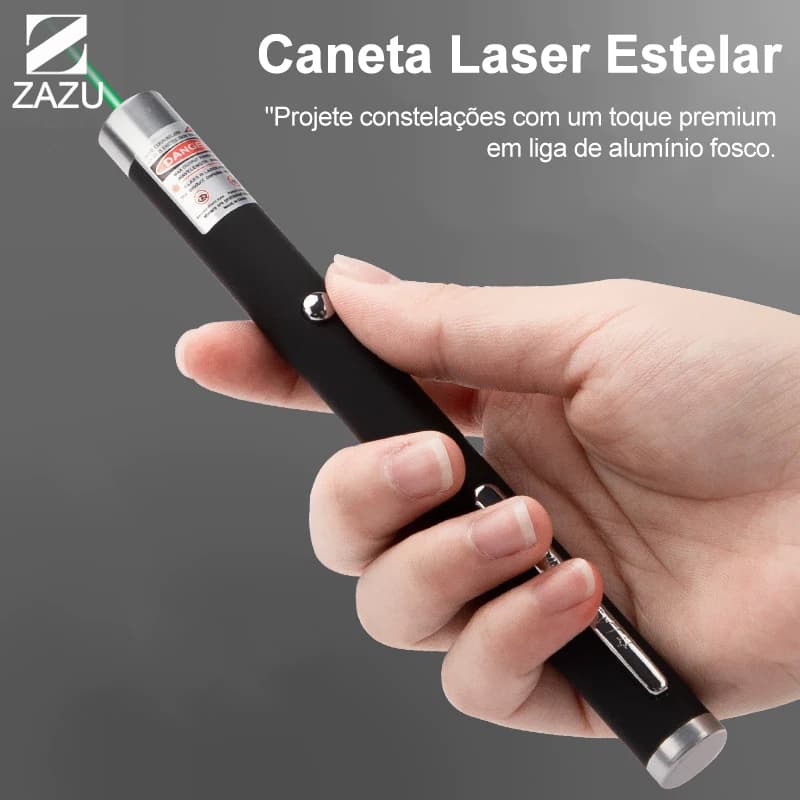 Caneta Laser Recarregável Verde/Vermelho de Alta Potência com Chave de Segurança e Feixe Visível