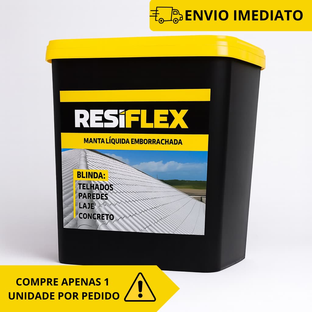 Manta Líquida Resiflex 3,6kg 12kg e 18kg - Impermeabilizante Para Telhados e Lajes