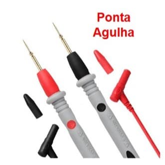 Ponta de Prova 20a PONTA AGULHA Universal Ponteira Fina Cabo Teste SS-024 Multímetro