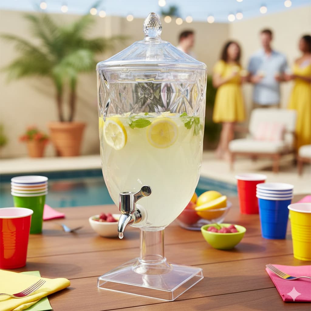 Suqueira 4,5L Acrílico Cristal Dispenser Diamond Xplast c/ Torneira Super Oferta Envio Super Rápido!