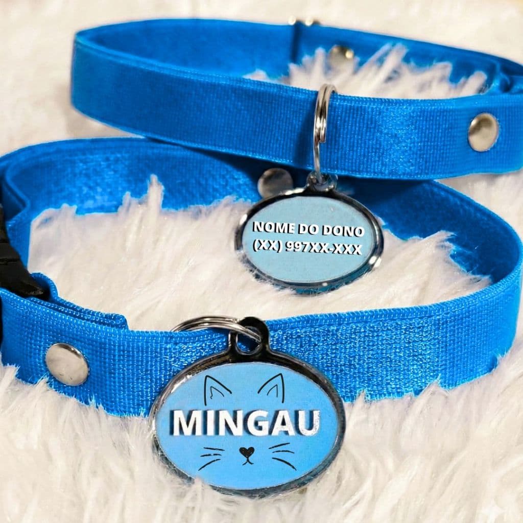 Coleira para Gato Elástica com Nome e Telefone