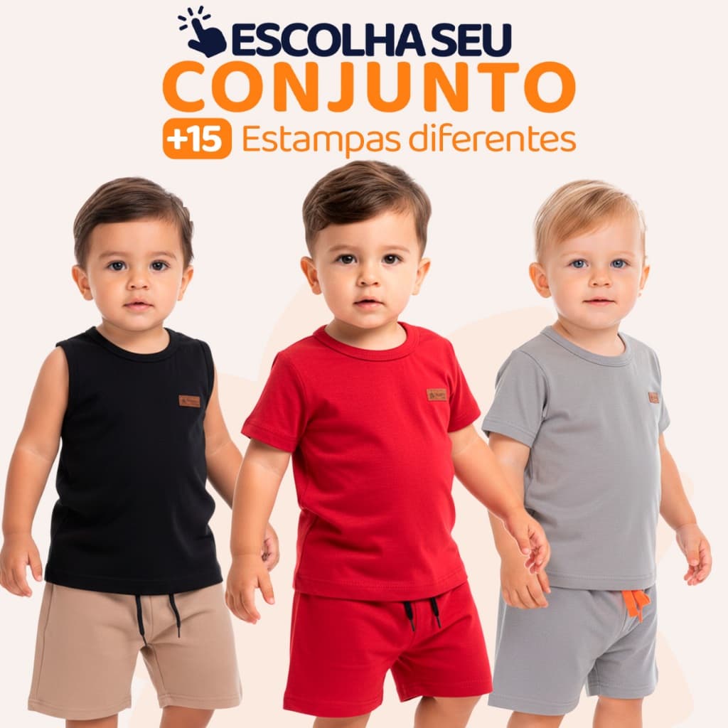 Conjunto Para Bebê Menino Liso Masculino Roupa de Bebê Menino Básico Minimalista Roupa infantil Masculino l01