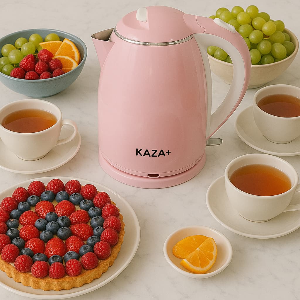 Chaleira Elétrica Inox 1,8L Rosa Azul ou Verde Desligamento Automático e Base Giratória