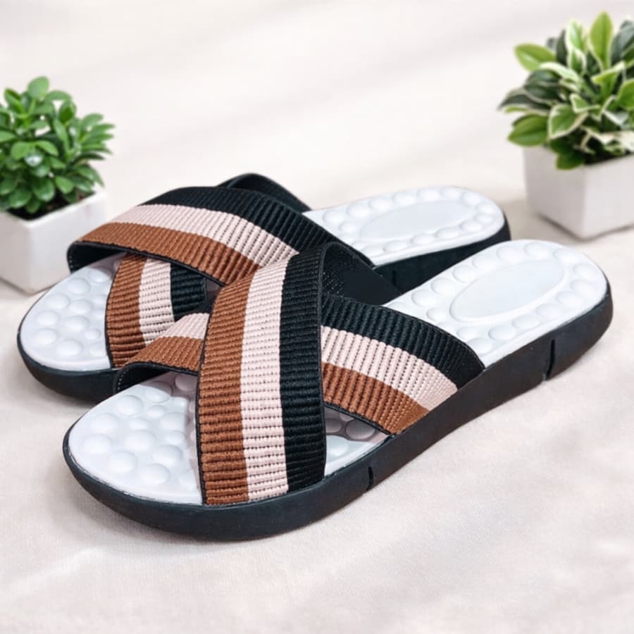 Chinelo Ortopédico Feminino Palmilha Massageadora Anatômico Confortável Casual Dia a Dia Tamanco para Alívio de Dores