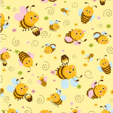 Tecido TRICOLINE MISTA Estampa Digital - ABELHINHAS