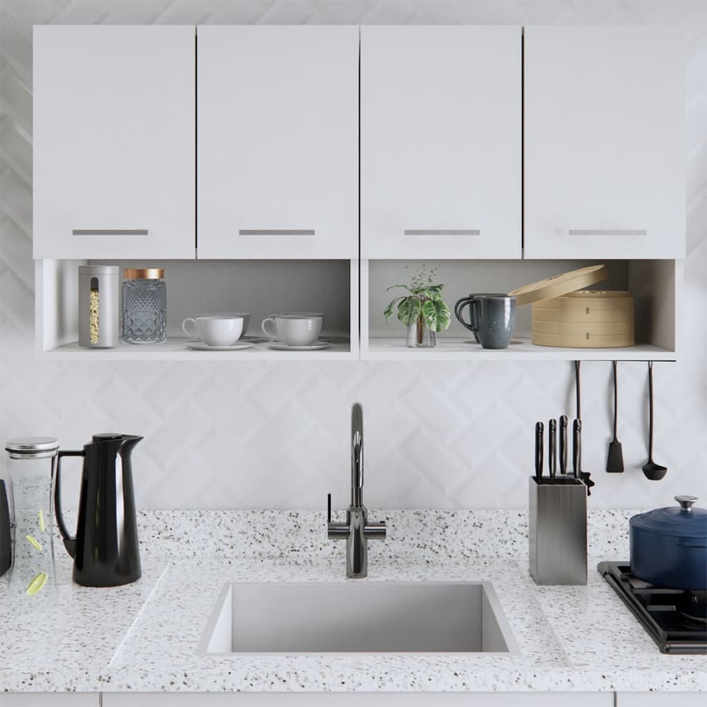 Armário Cozinha Aéreo 4 Portas 120cm Com Nicho Modular Compacto Resistente Bonatto