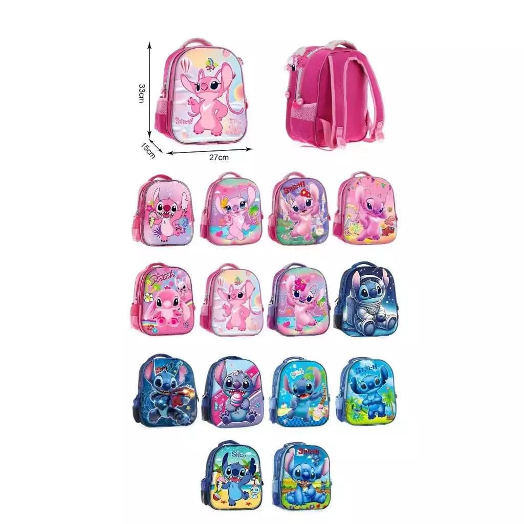 Mochila Escolar Infantil Feminina Masculina Reforçada Stitch