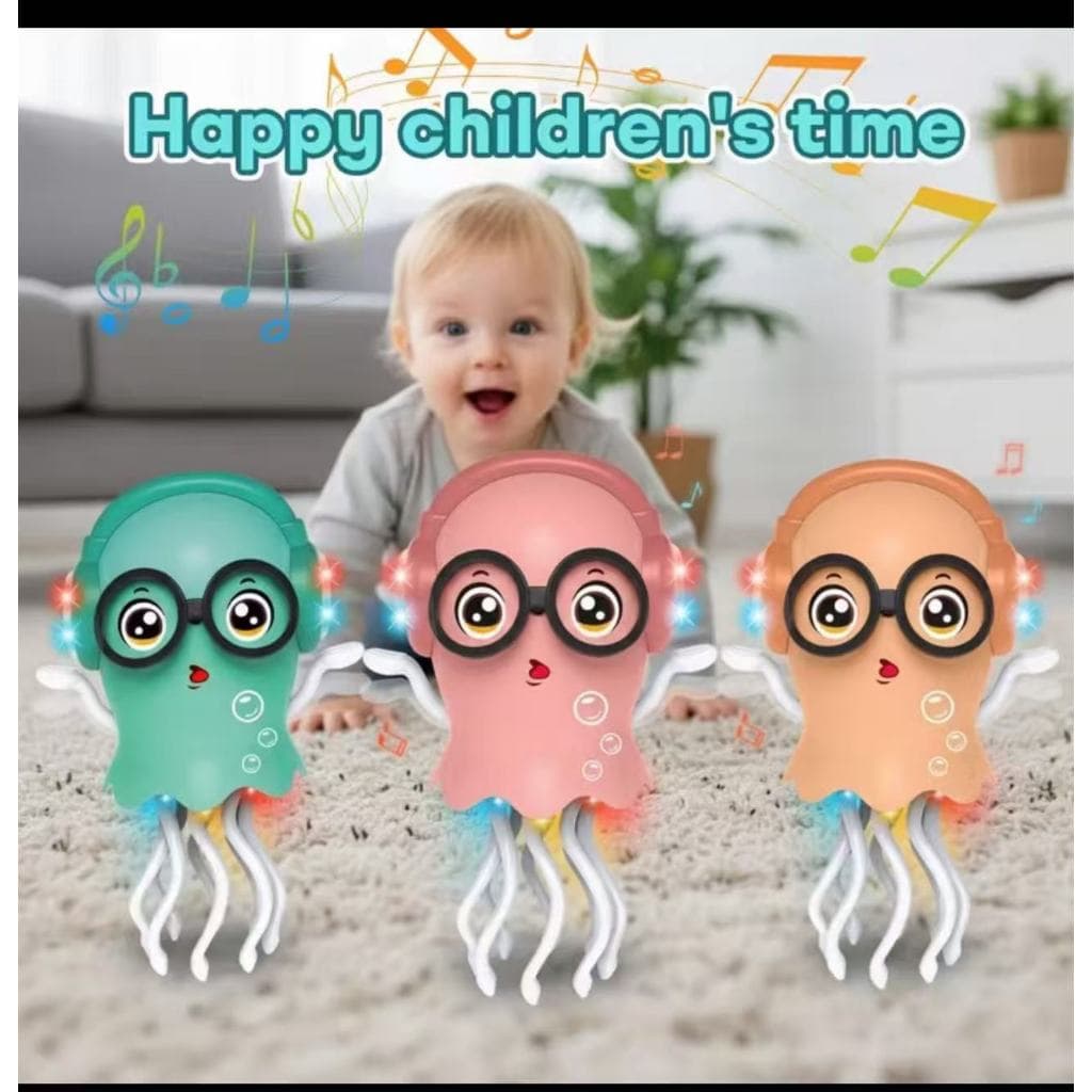 Brinquedo Musical Polvo Dançante Com Luz Led E Evitação De Obstáculos Movimenta Agua viva