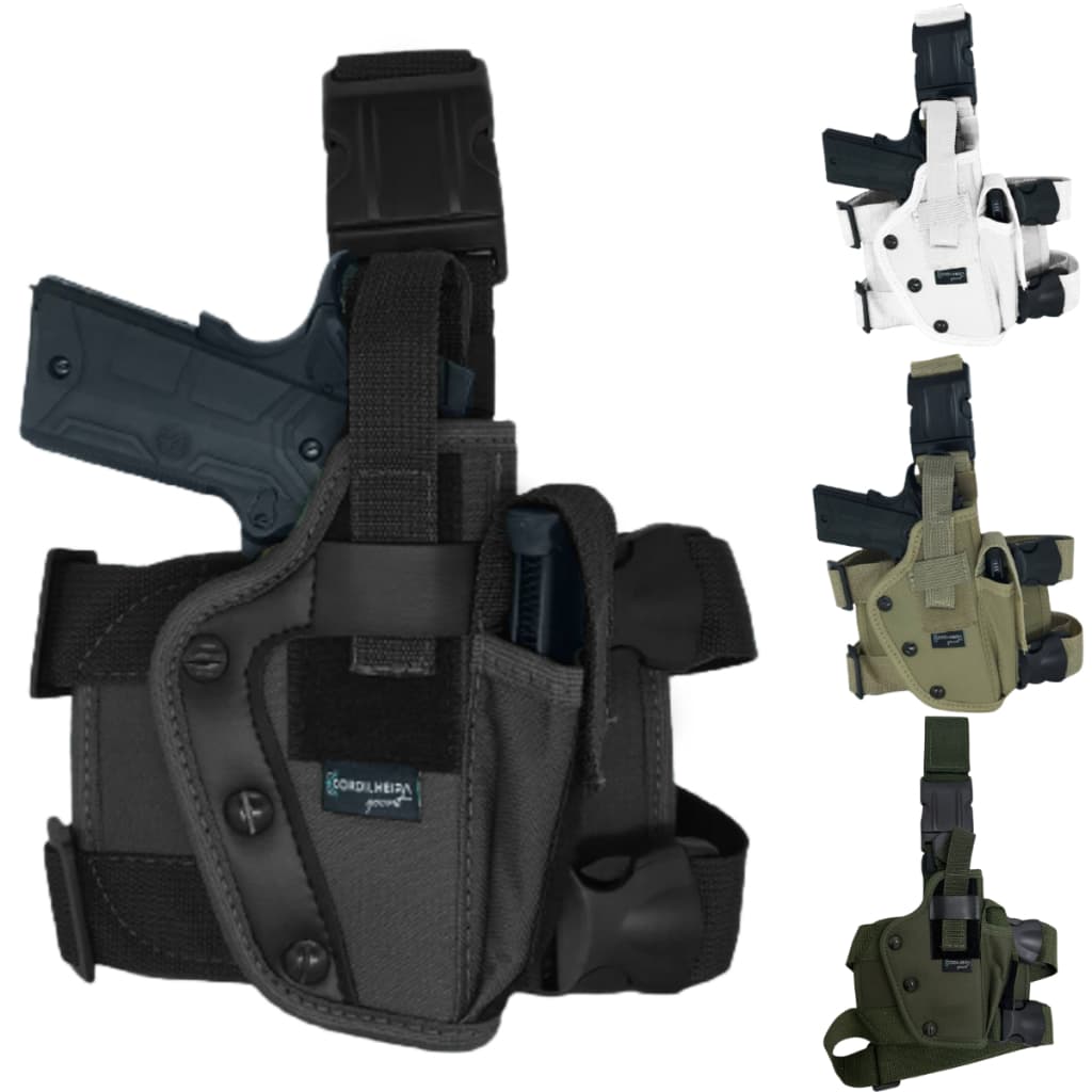 Coldres Canhotos/Destros Robocop - Branco, Verde, Preto e Tan -  Ajustável - Tático/Combate/Militar