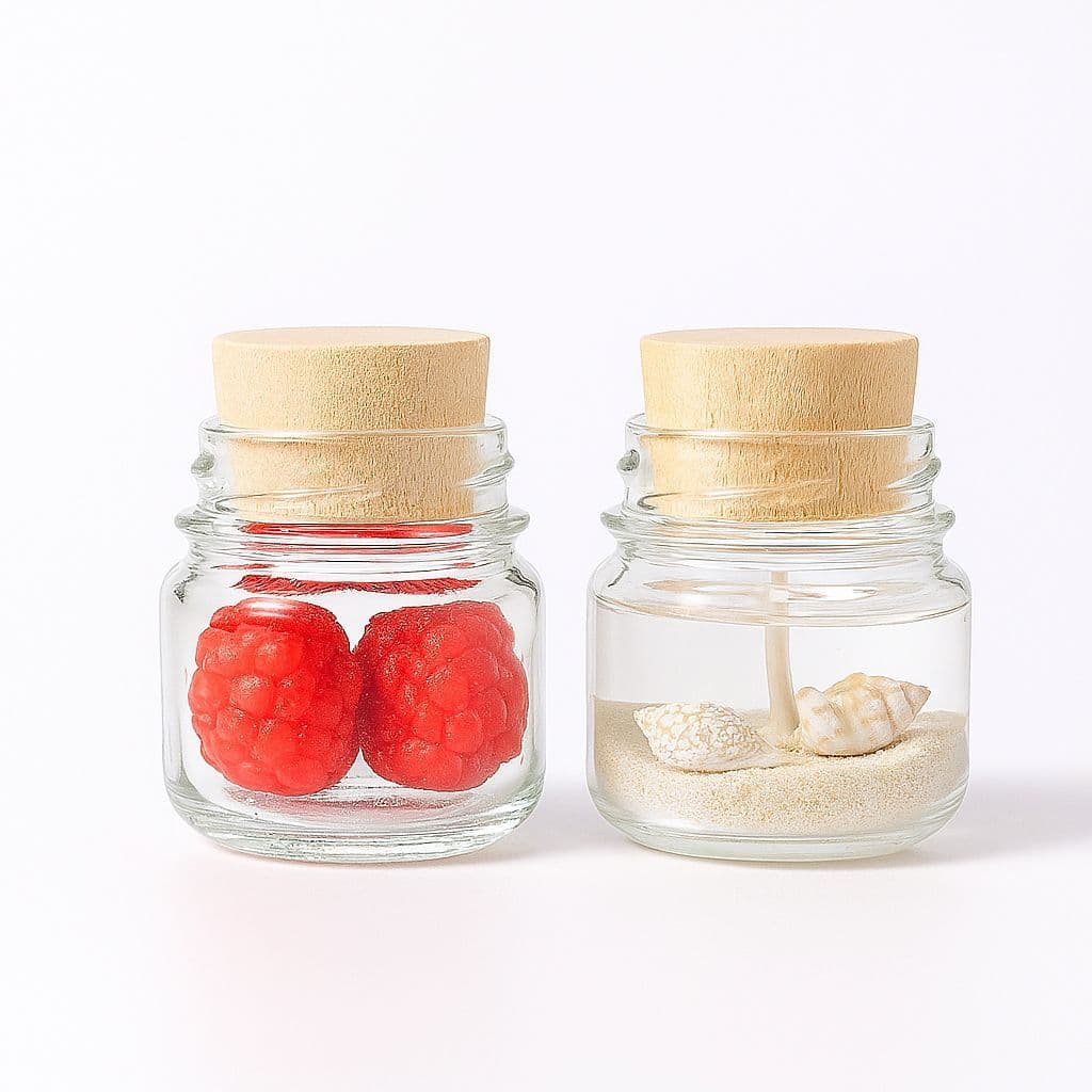 20 Potinho de Vidro 40 ml c/ Tampa PINUS - P/ Velas aromáticas, Lembrancinhas, Brindes So