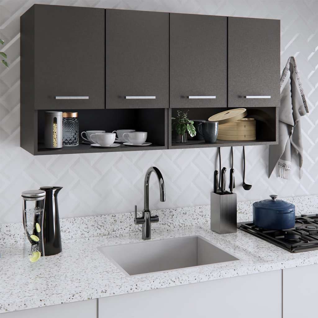 Cozinha Modular Armário Aéreo Parede 4 ou 3 Portas Multiuso Organizador Compacto - Móveis Bonatto