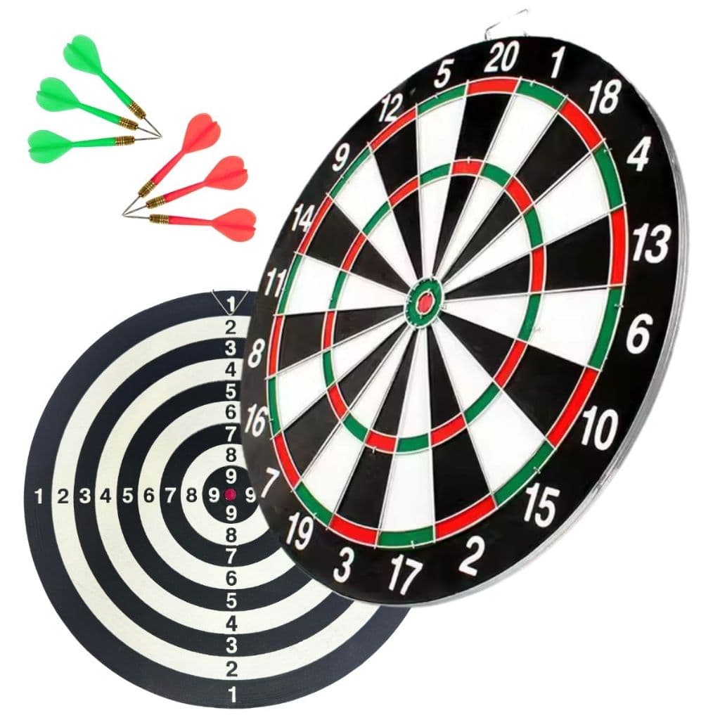 Jogo De Dardos Dupla Face Alvo Duplo 6 Dardos 44cm Grande