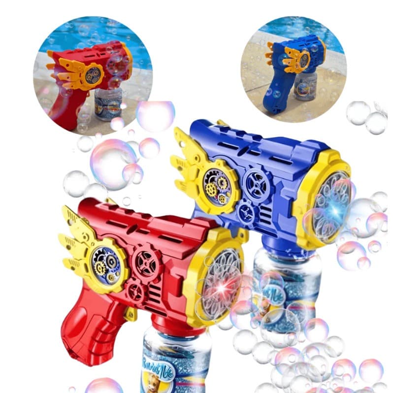 Lança Bolhas Infantil com LED Colorido Máquina Automática de Bolhas de Sabão Cor Azul Vermelho