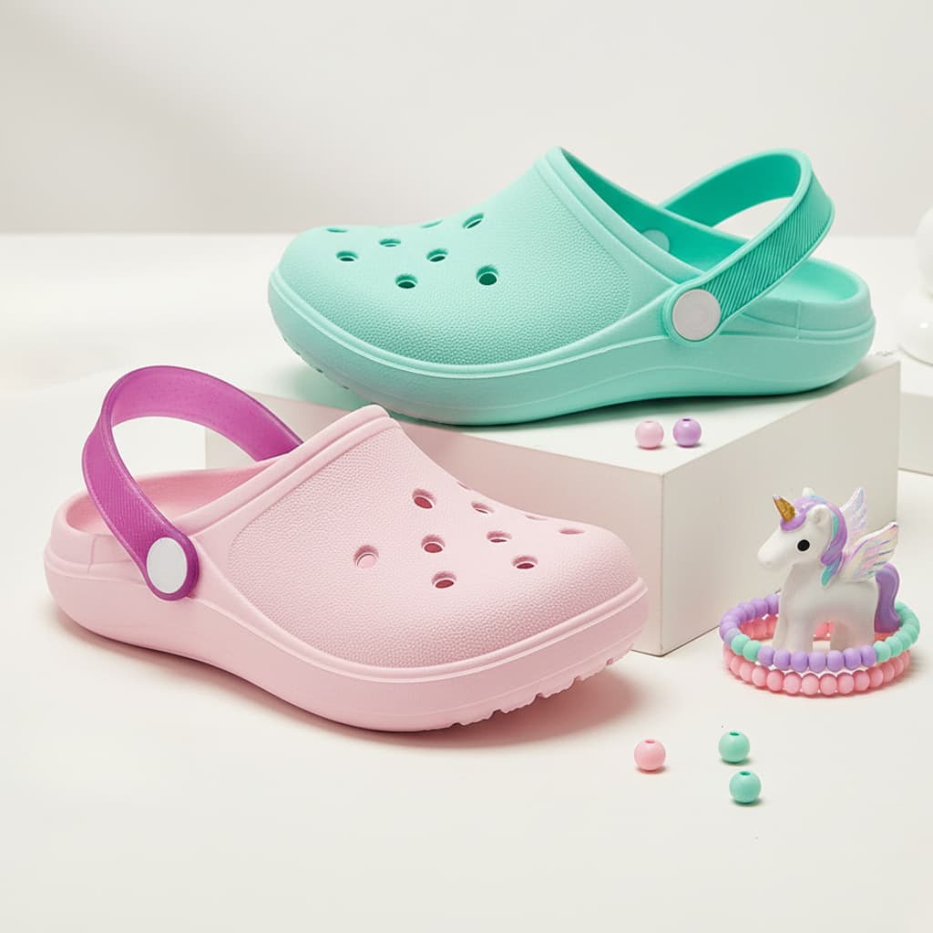 Sandália Infantil Feminino Babuche Básico Criança Confortável Macio Com Correia Ajustável