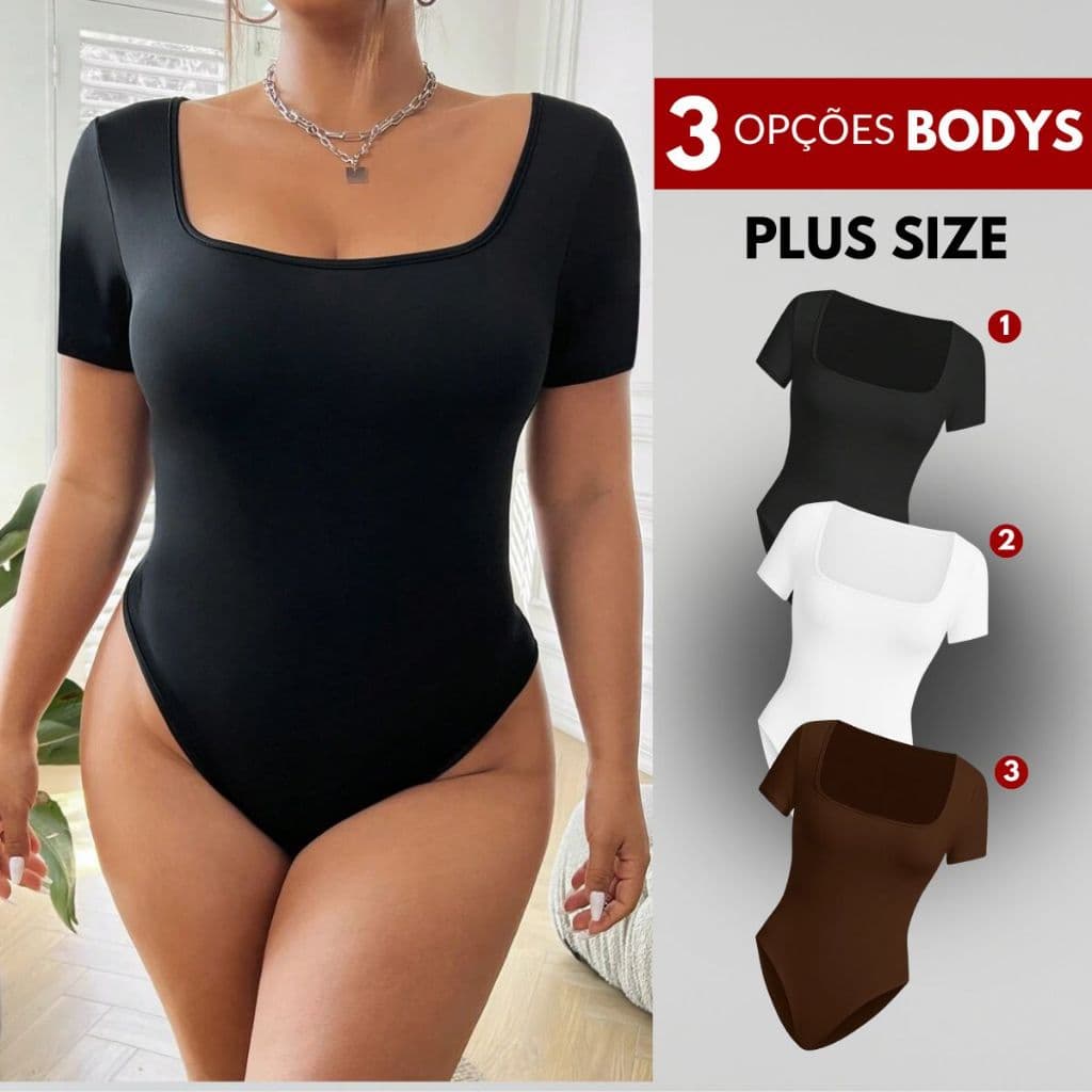 Blusa Plus Size Feminina Body Feminino Plus Size Blusa Academia Feminina Body Modelador Alta Compressão Bory