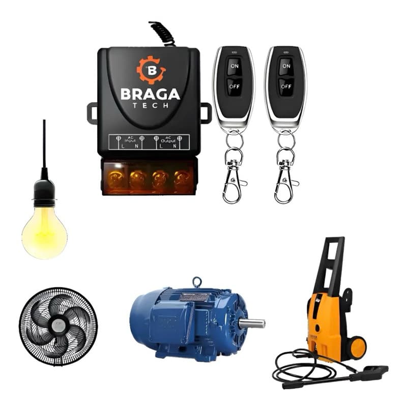 Módulo Rele Acionador Bomba Com Controle Remoto 30a 110/220v