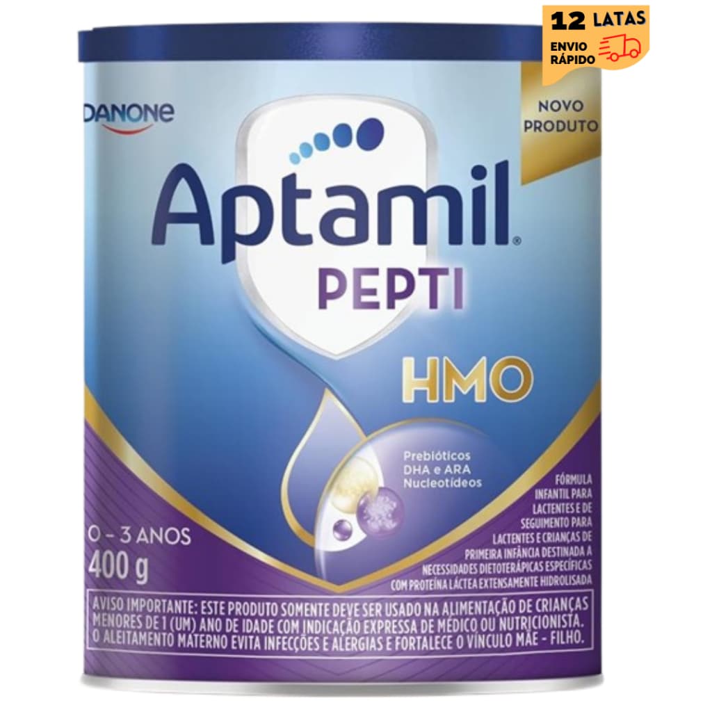 12 Latas- Fórmula Infantil em pó Aptamil PEPTI HMO - 400g Danone
