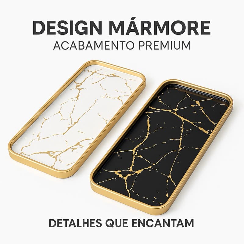 Bandeja Decorativa Marmorizada Retangular Multiuso Perfeita