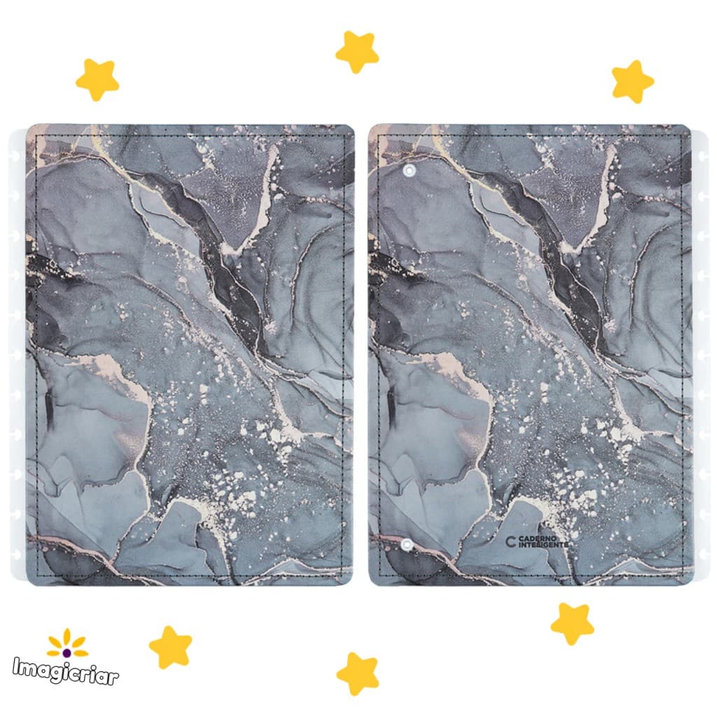 Capa e Contracapa Mármore Ônyx para Caderno Inteligente | Tamanho Inteligine, A5, Médio ou Grande