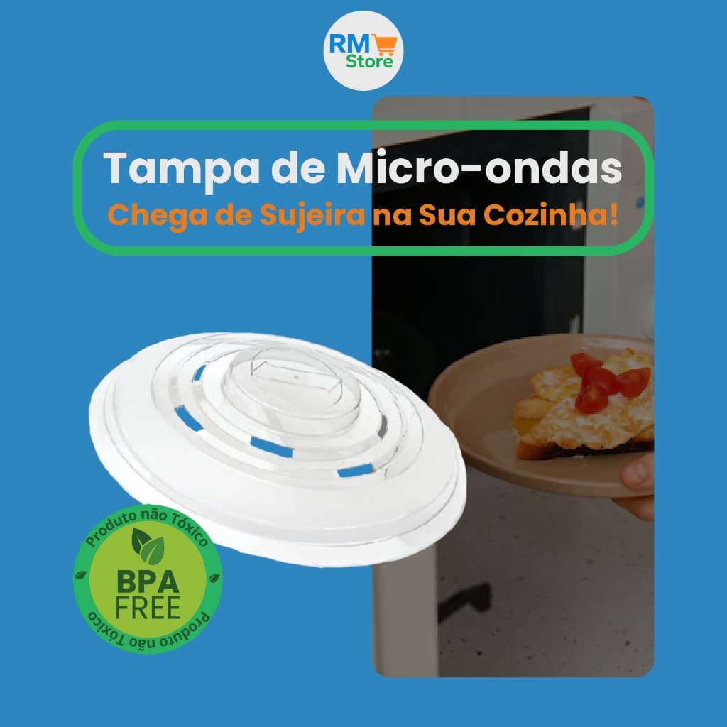 Tampa para Micro-ondas Livre de BPA - Chega de Sujeira e Risco na Sua Cozinha!
