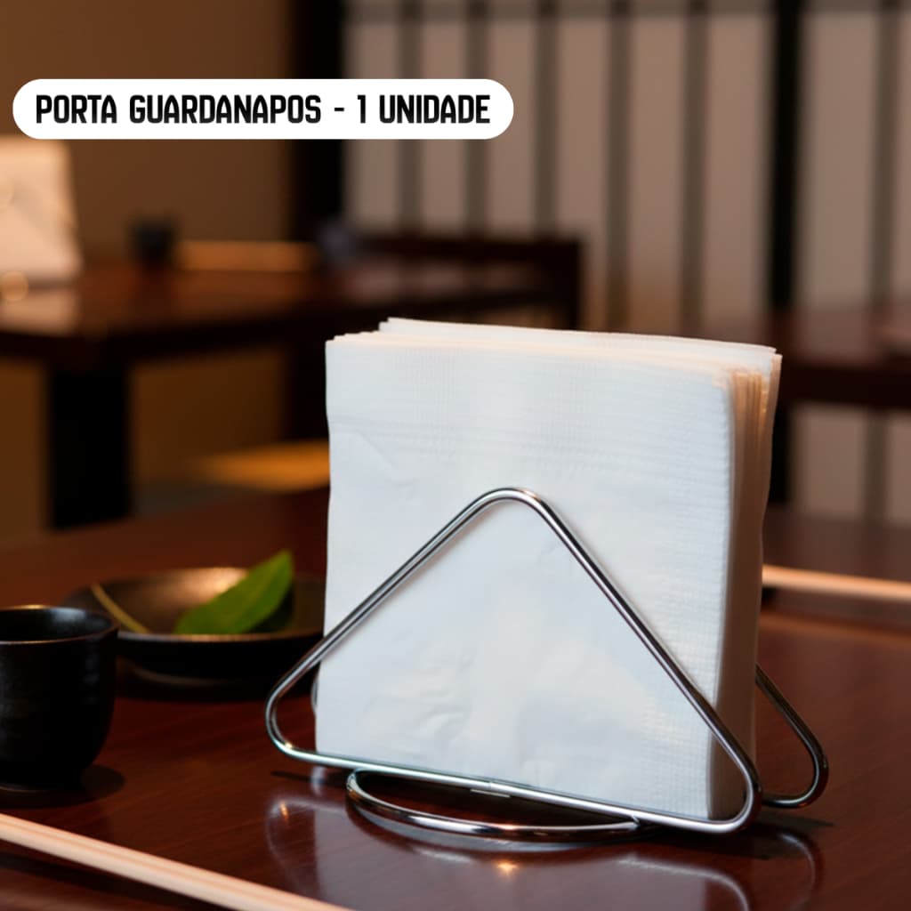 1 Porta Guardanapo Mesa Lanchonete Bar Metal Cromado