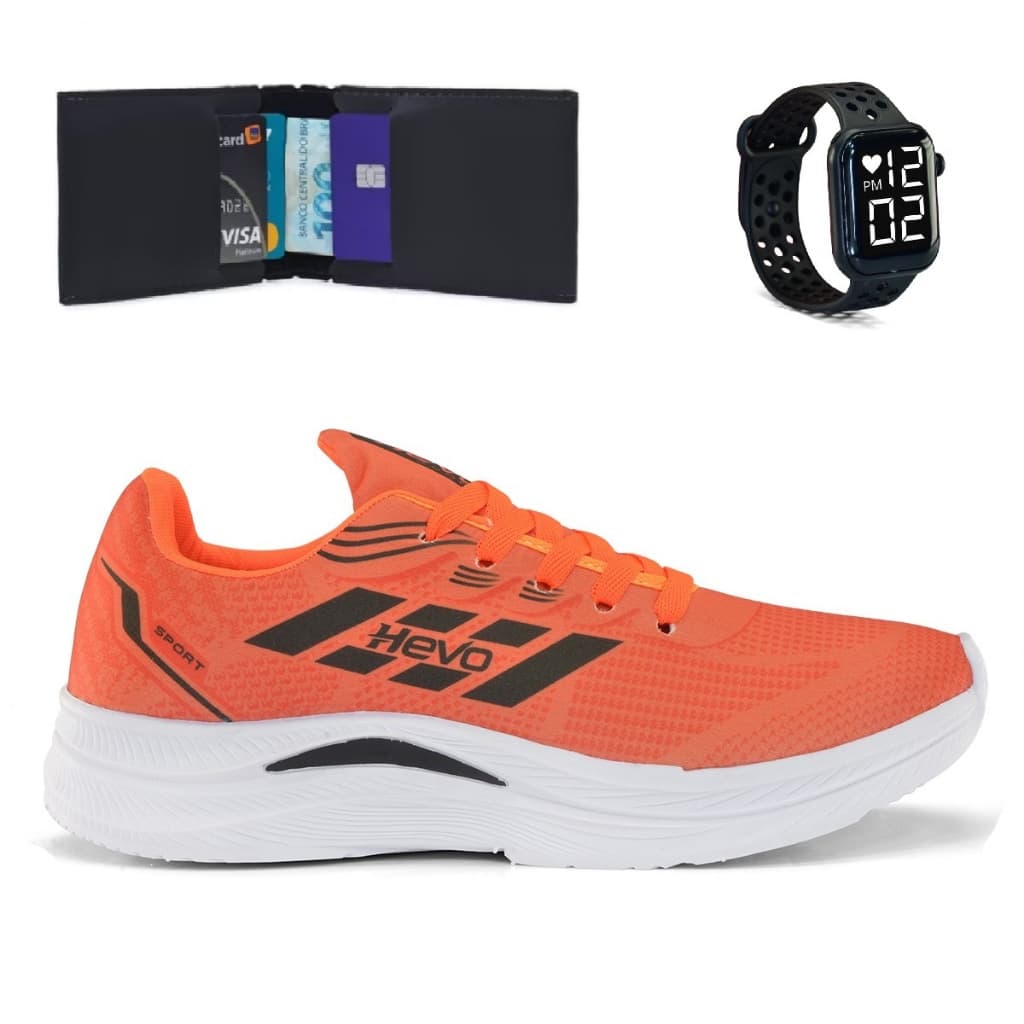 Tenis Masculino e Feminino + Relogio + Carteira Esportivo Caminhada Corrida Treino Versatil Macio e Leve Promoção