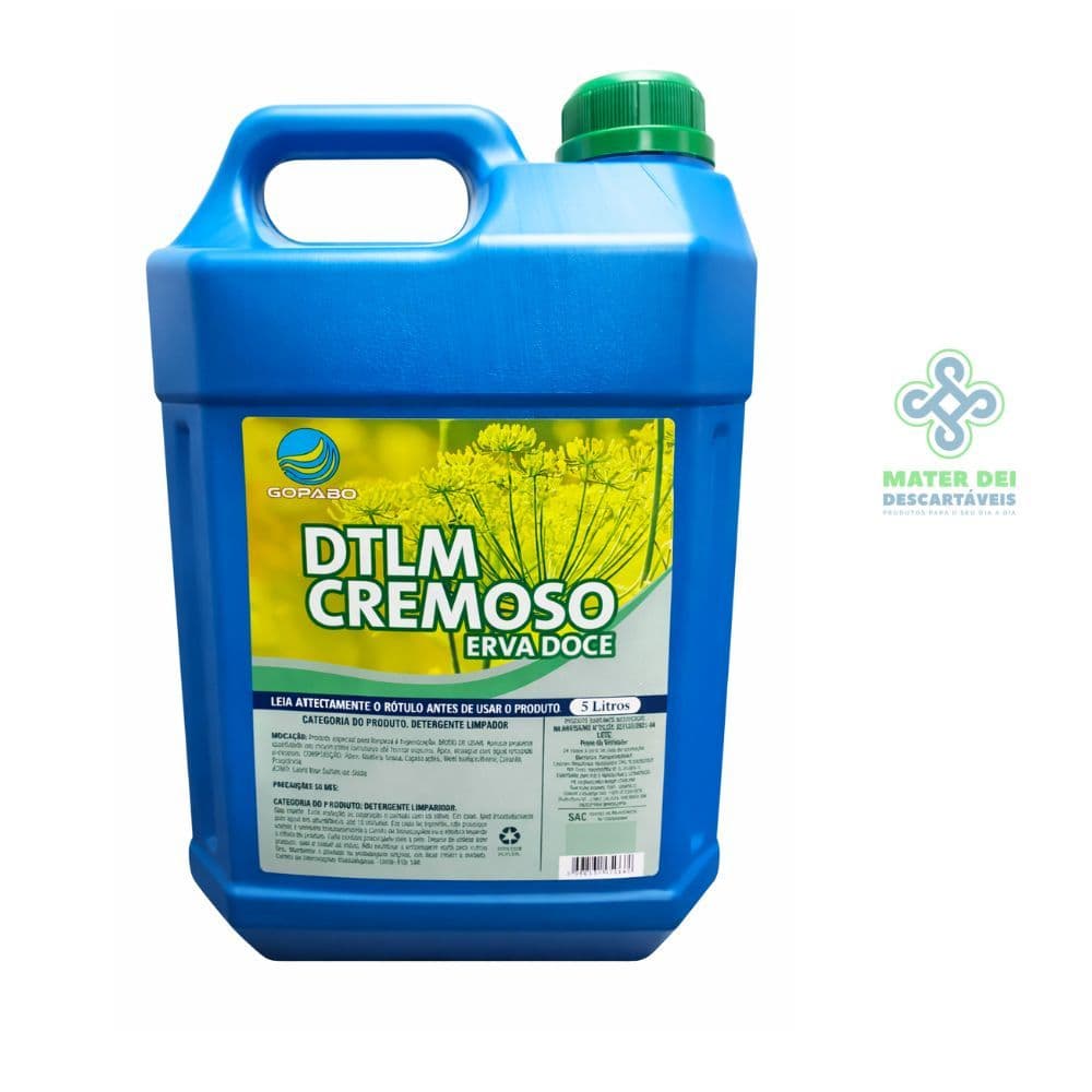 Detergente Limpador para Mãos (Sabonete Liquido) 5 Litros Erva Doce Cremoso Gopabo Galão DTLM