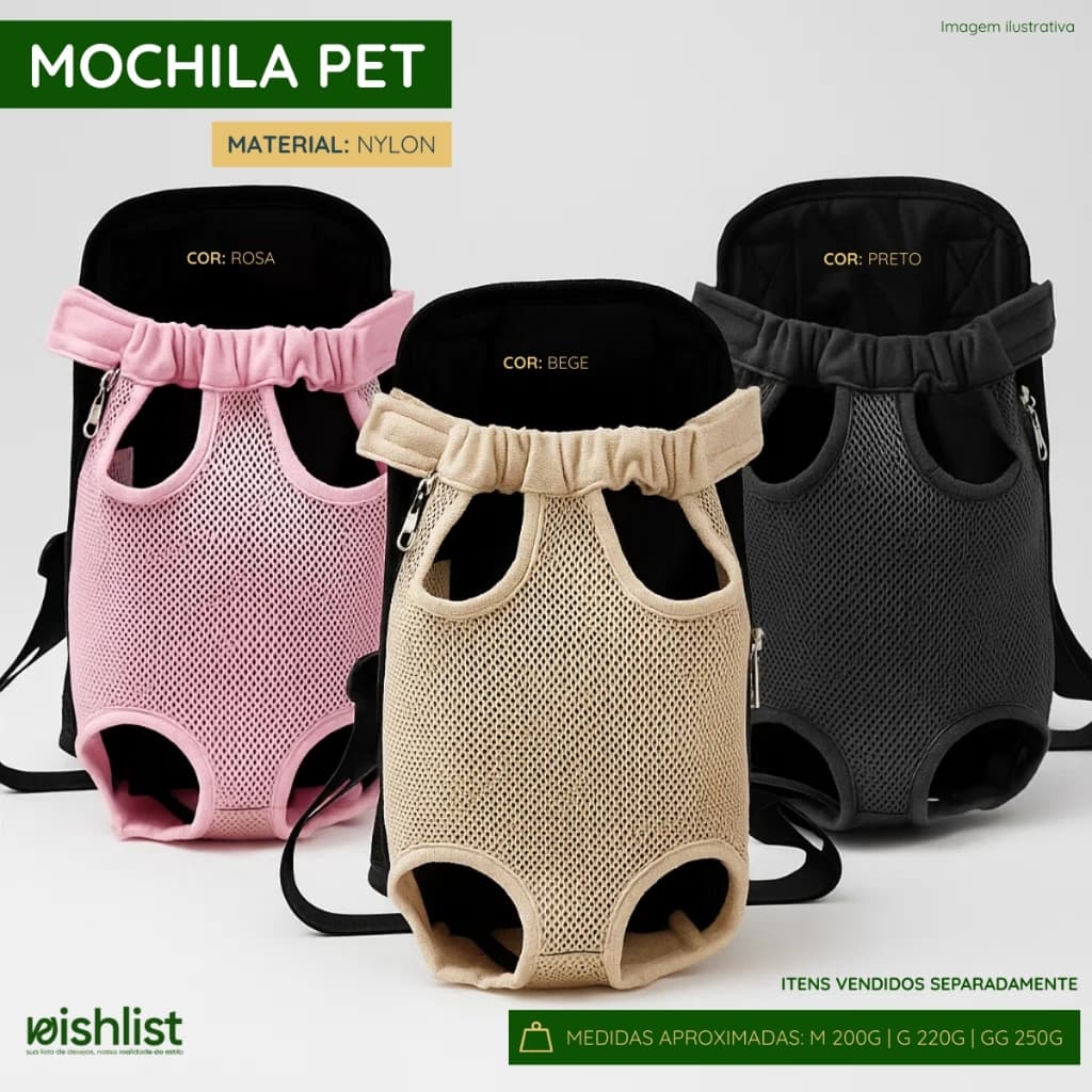 Mochila Bolsa Canguru Transporte Pet Cachorro Gato