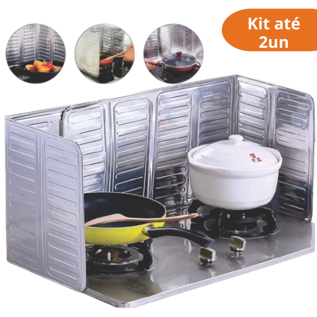 Protetor de Fogão Anti Respingo Gordura - Barreira Alumínio Dobrável Fritura