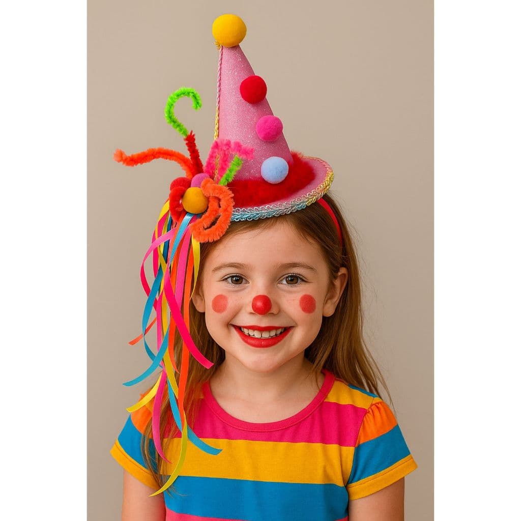 Tiara Arco Palhacinha Luxo Cone e Cartola Adulto E Infantil Festa Carnaval Bloquinho