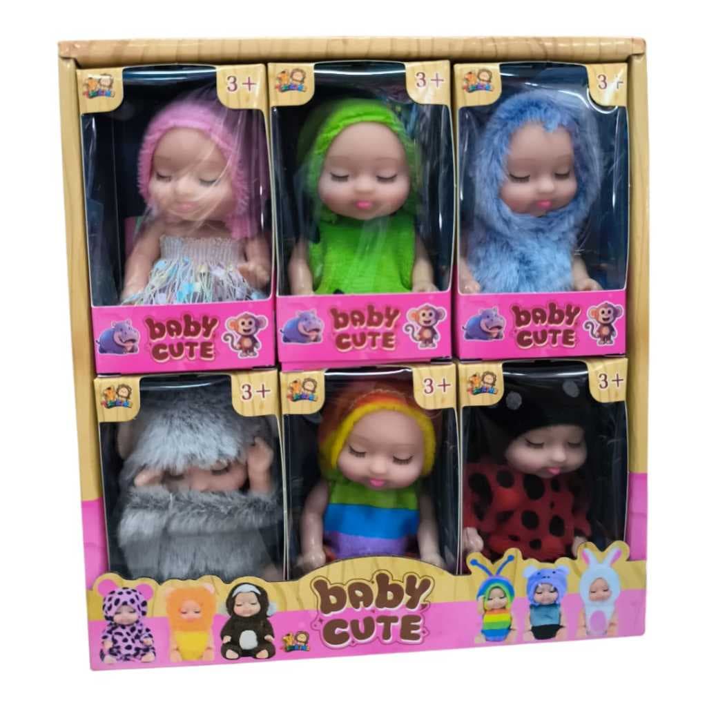 Kit 12 bonecas ou Kit 6 Bonecas Bebê Reborn Miniaturas Infantil Fantasias Fofa