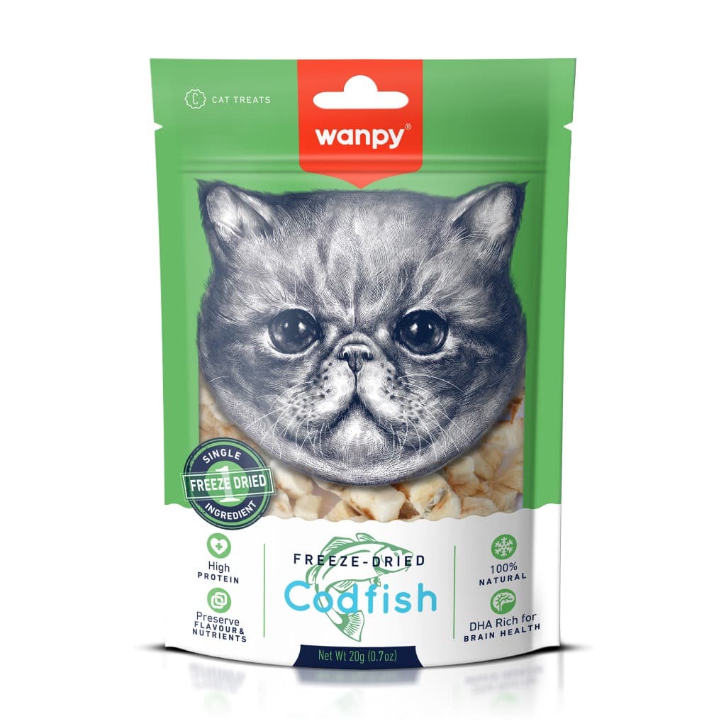 Truly Wanpy Petisco Freeze Dried para Gatos Sabor Bacalhau 20g