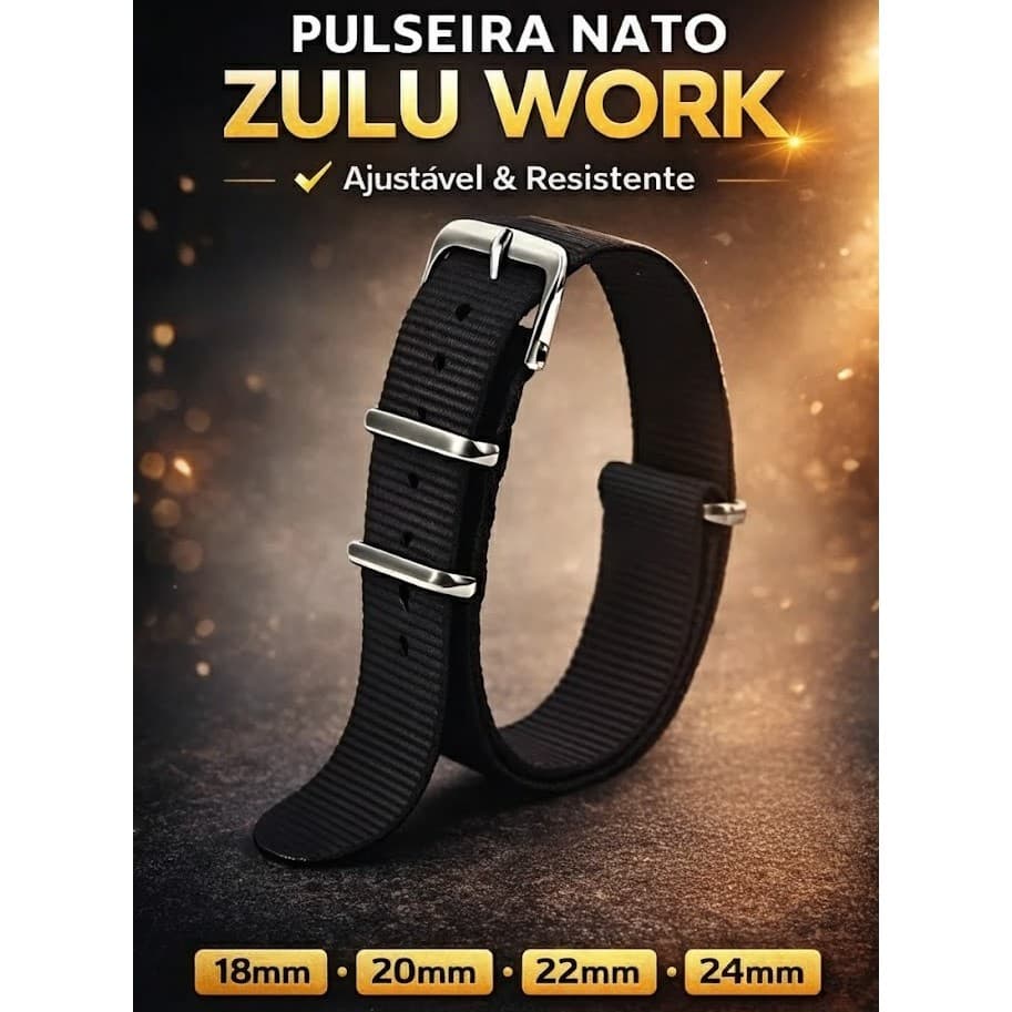 Pulseira Relógio Smartwatch Nato Zulu Work 18mm 20mm 22mm 24mm Relógio Digital