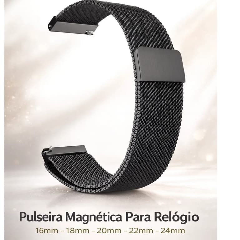 Pulseira Relógio Smartwatch Magnética 16mm 18mm 20mm 22mm 24mm