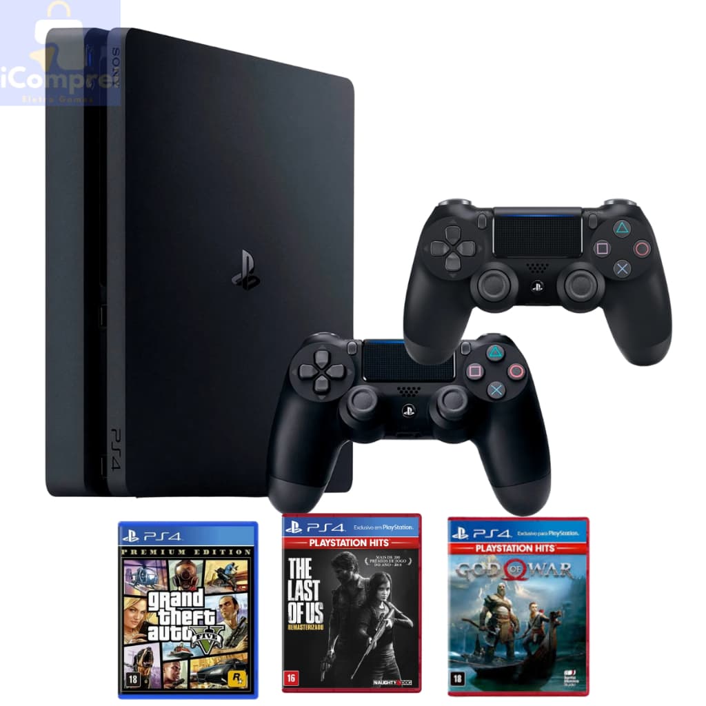 Playstation 4 Completo Ps4 Semi Novo 1TB + 2 Controles Originais + GTA V
