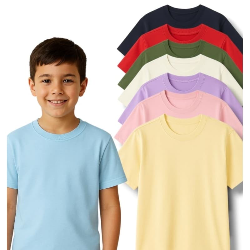 Camiseta Infantil Lisa Unissex – Conforto Premium 100% Algodão | 4 ao 16 | Envio Imediato