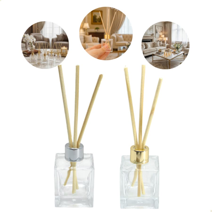 Kit 10 Vidro Aromatizador Cubo 50ml Tampa Luxo