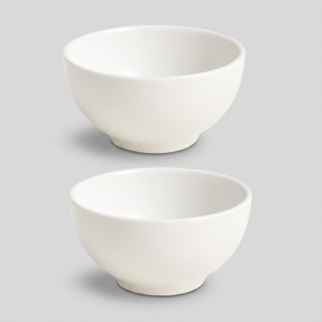 Kit 2 Cumbuca Tigela Porcelana Branca 440ml Petiscos Sorvete Sopas & Caldos