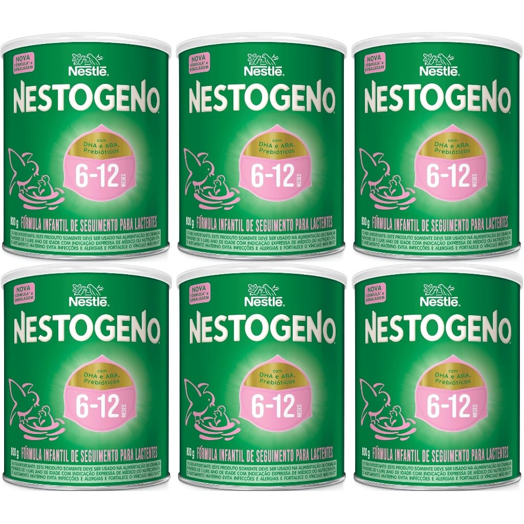 Kit 6 Latas Nestogeno 800gr  6 a 12 meses EQ.1