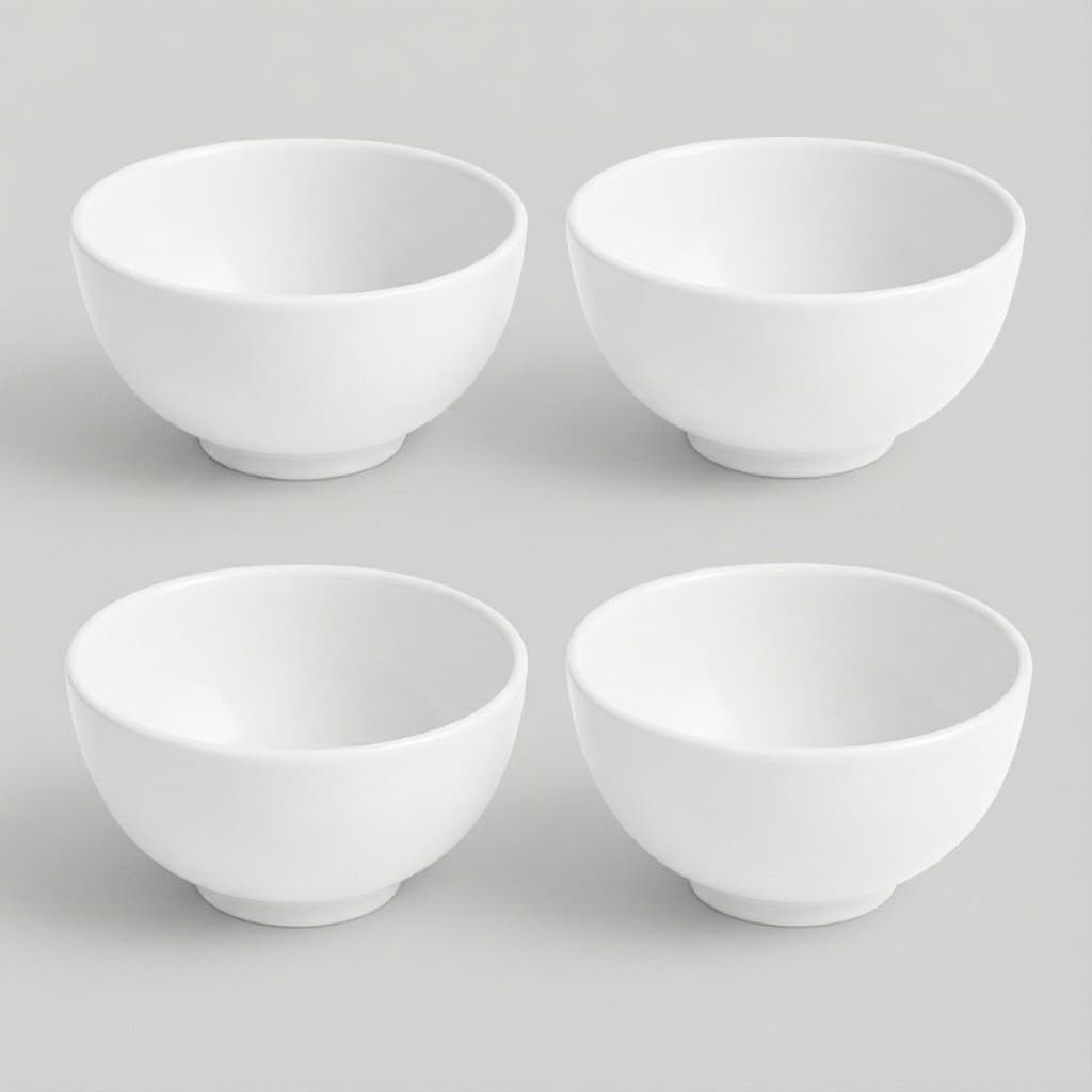 Kit 4 Cumbuca Tigela Porcelana Branca 440ml Caldos & Sopas Petiscos