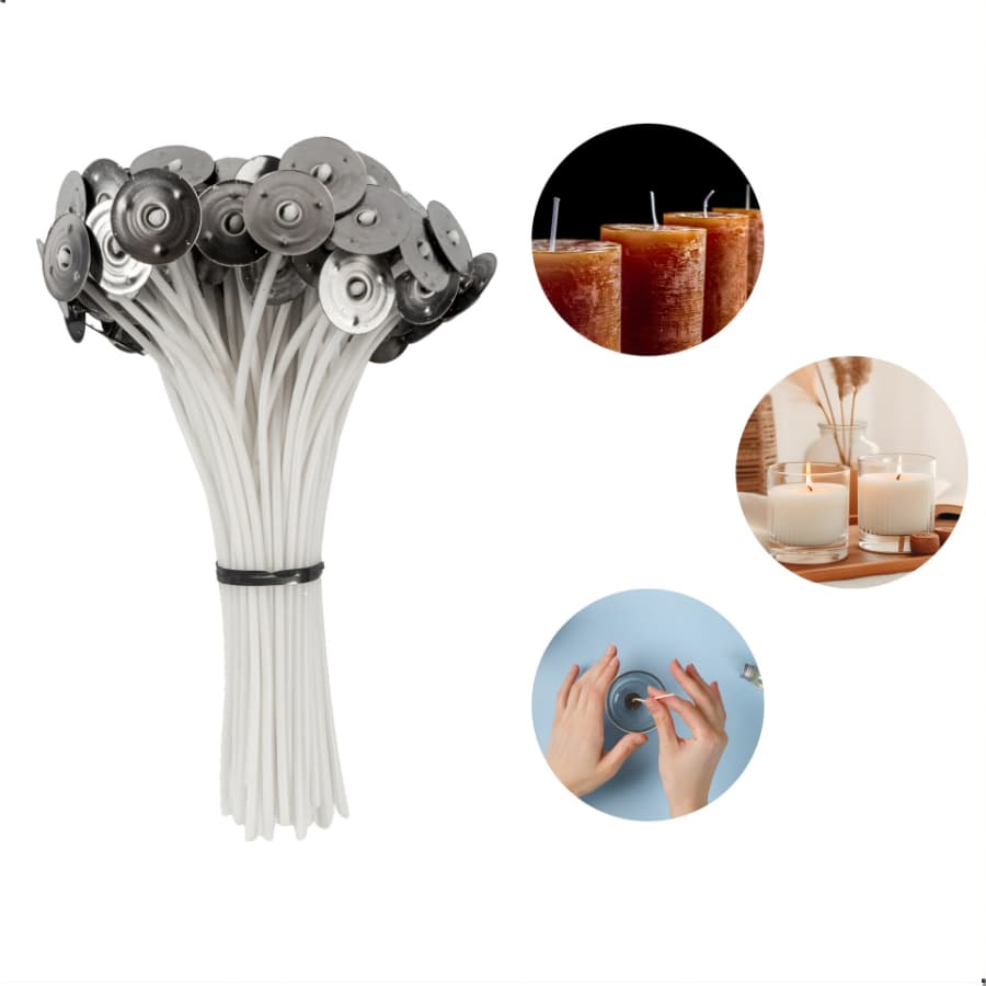 Kit 50 Pavio De Vela De Algodão C/ Ilhós 15cm Grosso 3mm