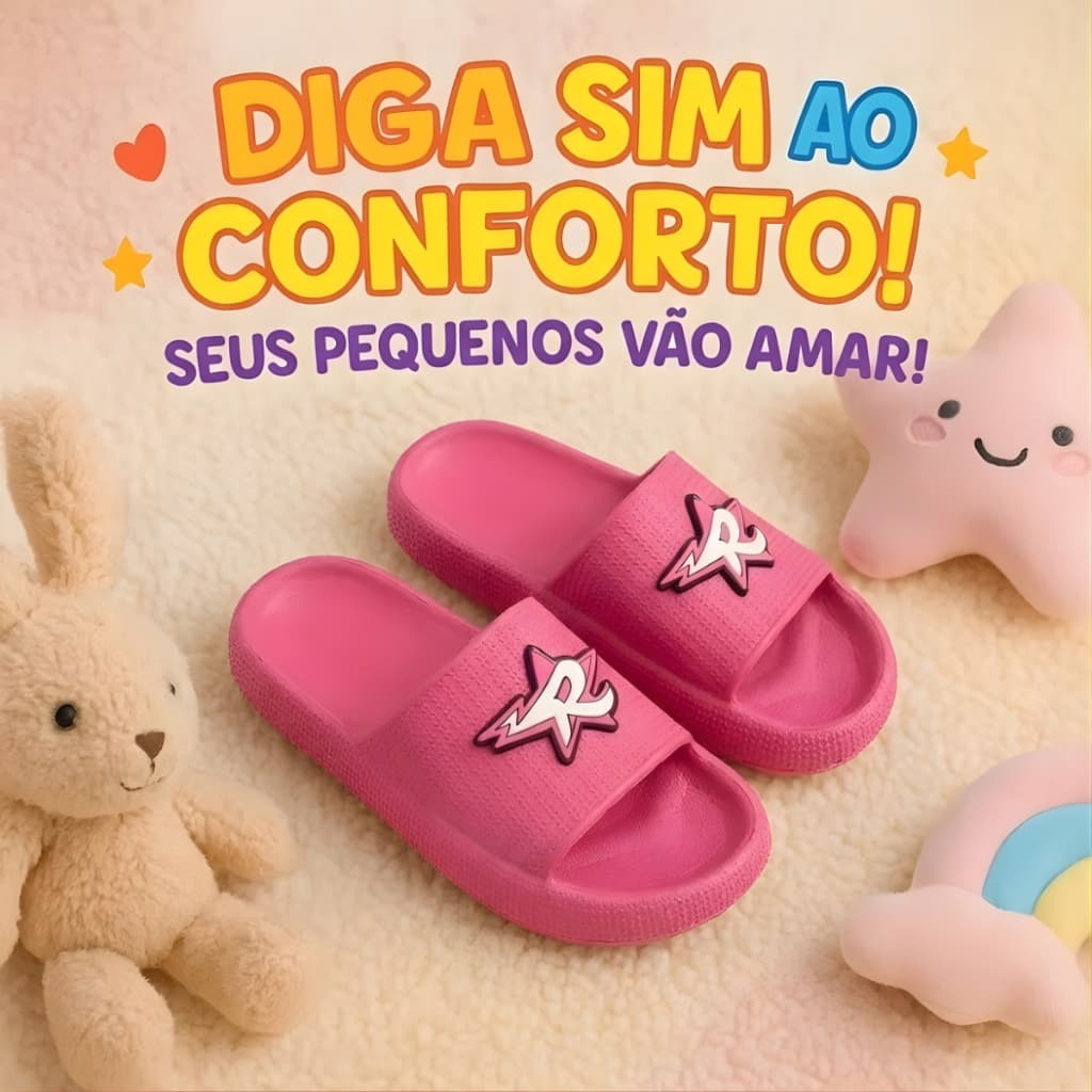 Chinelo Infantil Nuvem Leve e Resistente Micro Expandido Ideal Para Passeios e Aventura 25 ao 36
