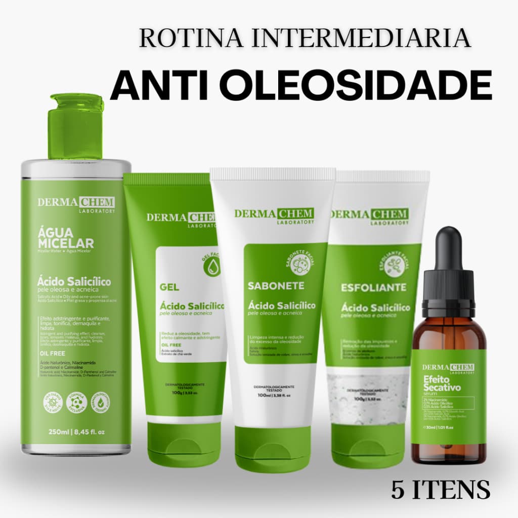 Kit Skincare Salicílico Avançado Anti Oleosidade Acne Combate Espinhas Efeitos Secativo