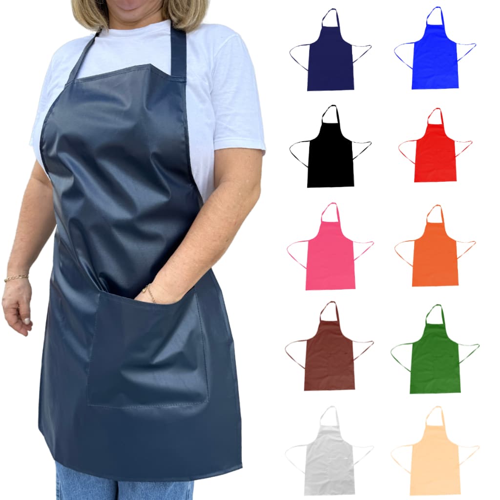 Avental Impermeável Cozinha Atacado Prova De Água Protege Roupa Com Regulagem Universal Liso Várias Cores