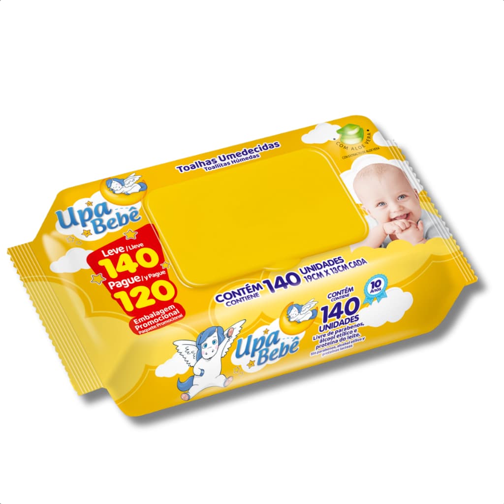Kit Toalhas Umedecidas Upa Bebê 420 Unid Tampa Flip Top