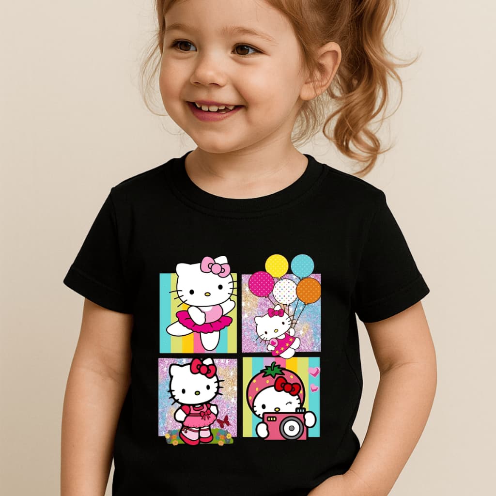 Camiseta Infantil Hello Kitty Blusa Menina Criança Adolescente Juvenil 2 ao 16 anos 100% Algodão