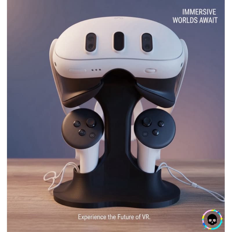 Suporte para Meta Quest 2, Quest 3 e Quest 3S – Headset e Controles