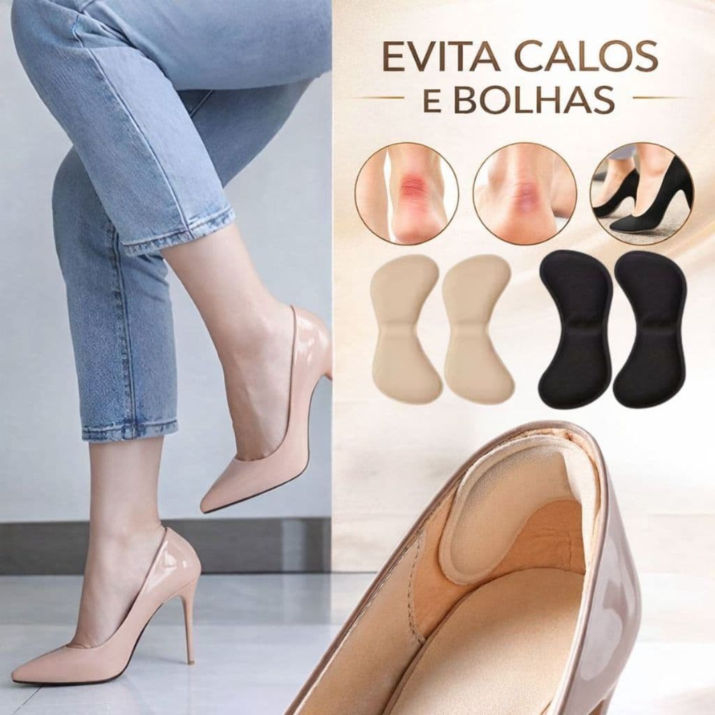 Kit Pares Protetor Calcanhar Almofada Adesivo Alto Conforto Para Pés Tenis E Sapatos