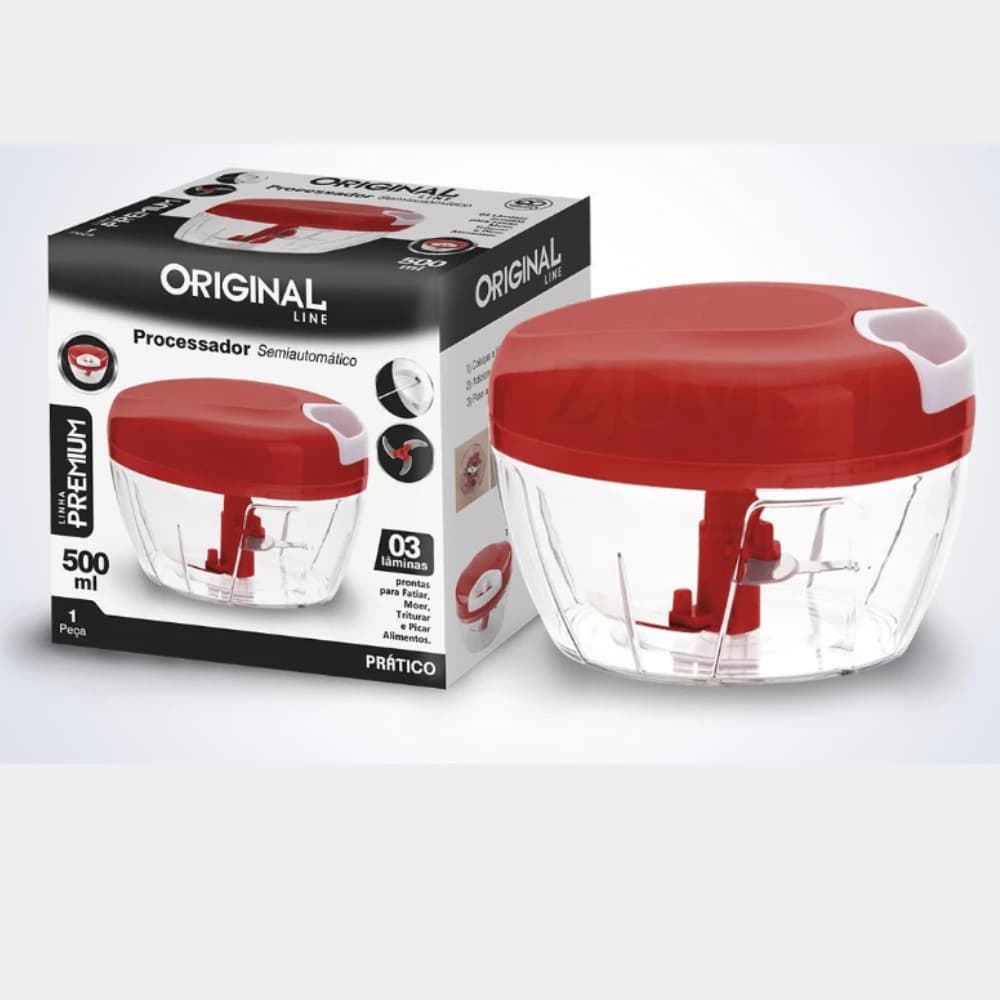 Processador de alimentos, triturador 3 laminas 500ml alho, legumes